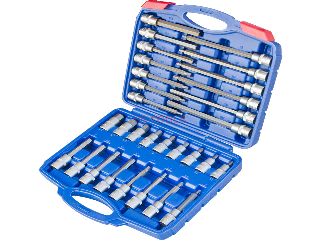 30pcs 1/2 Metric Hex Socket Set Allen Keys Bit H5H19 Extra